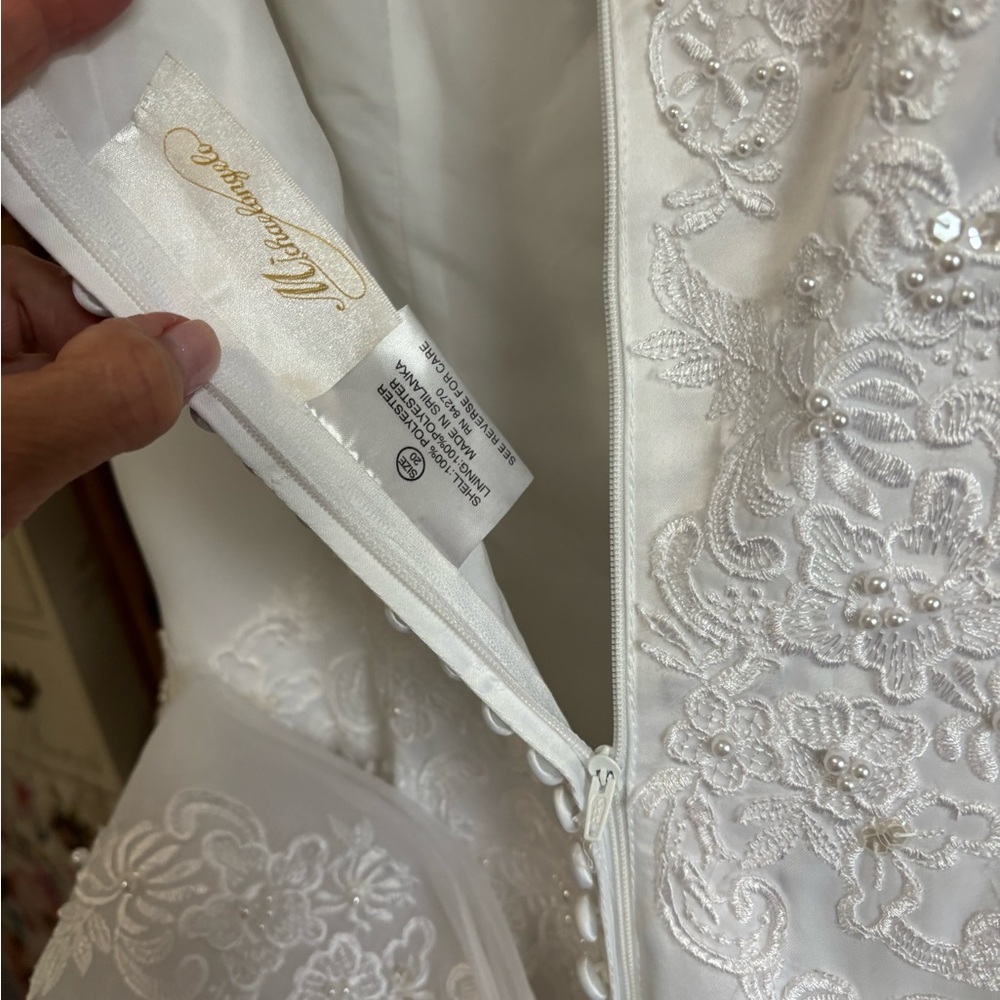 Michaelangelo White Lace Wedding Dress